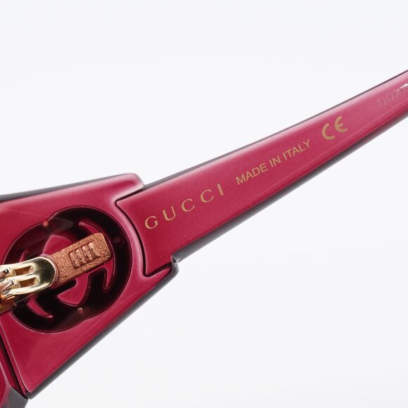 Gucci GG0875S 003 Sunglasses Burgundy Square Frame, Orange Lenses main image 11